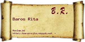 Baros Rita névjegykártya
