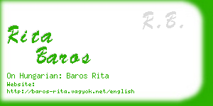 rita baros business card